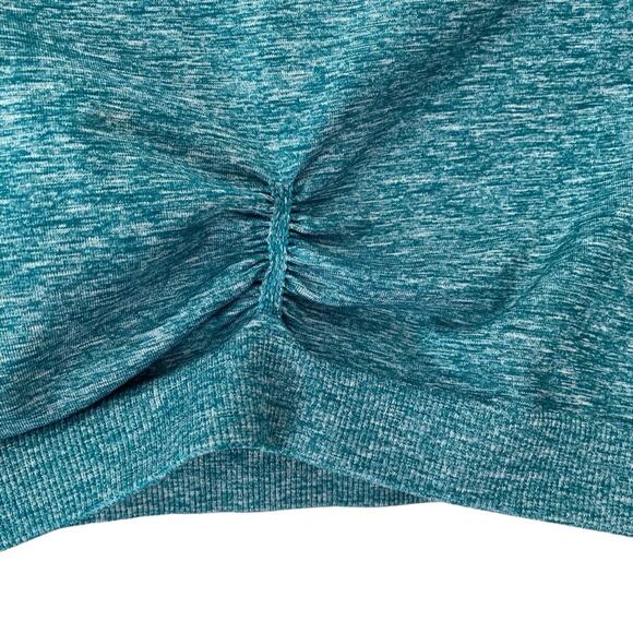 Gymshark Adapt Fleck Seamless Fitted Long Sleeve Crop Top Blue size XL - Picture 7 of 10